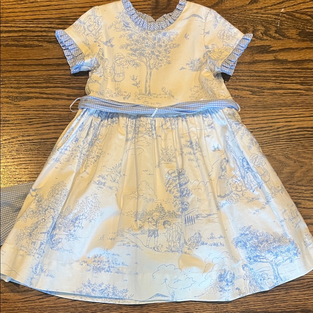 Elegant Blue and White Kids 3T Dress